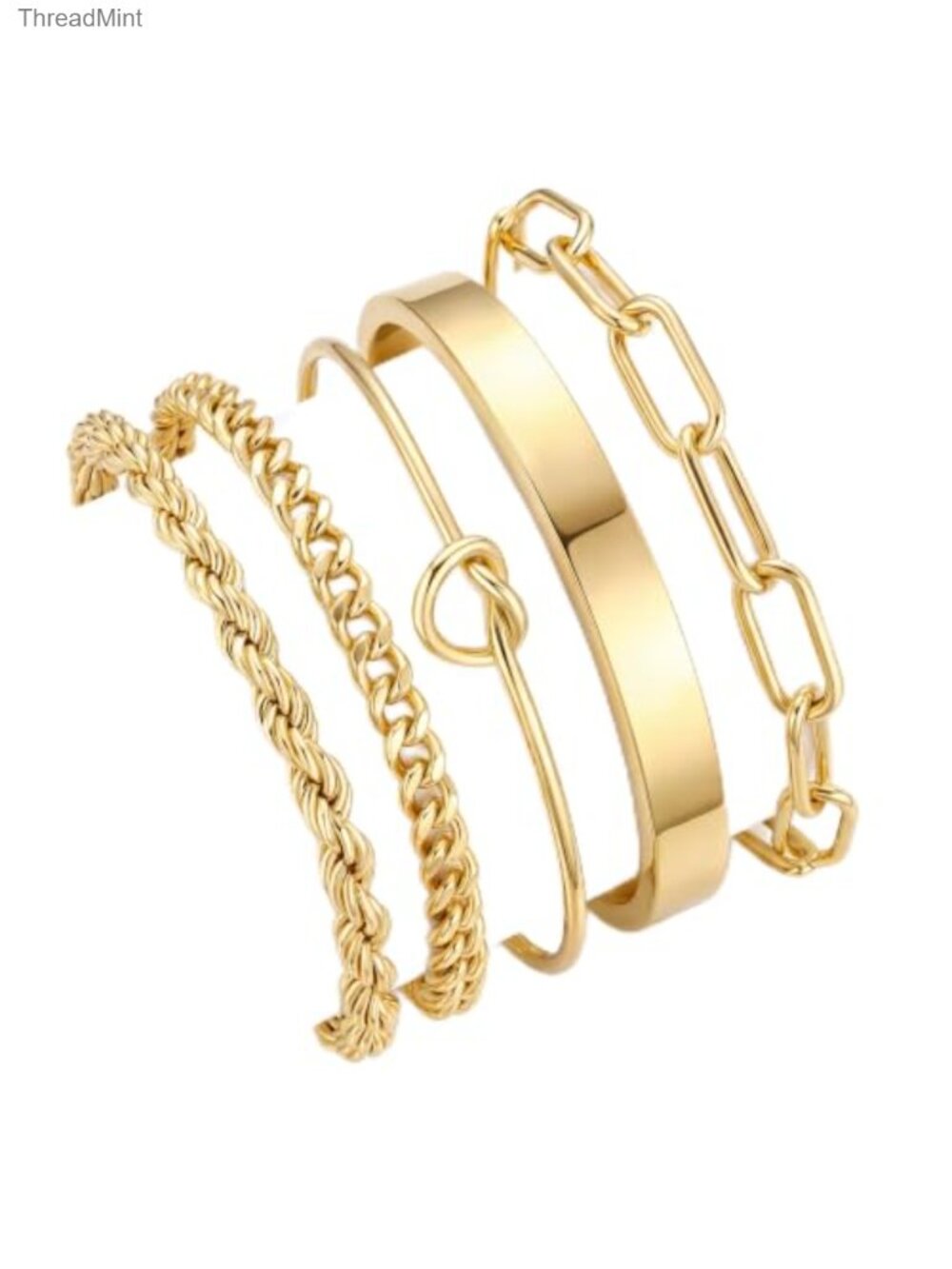 Sterling Silver Cuff Bangle Bracelet Set for Women Non Tarnish S925 Silver
